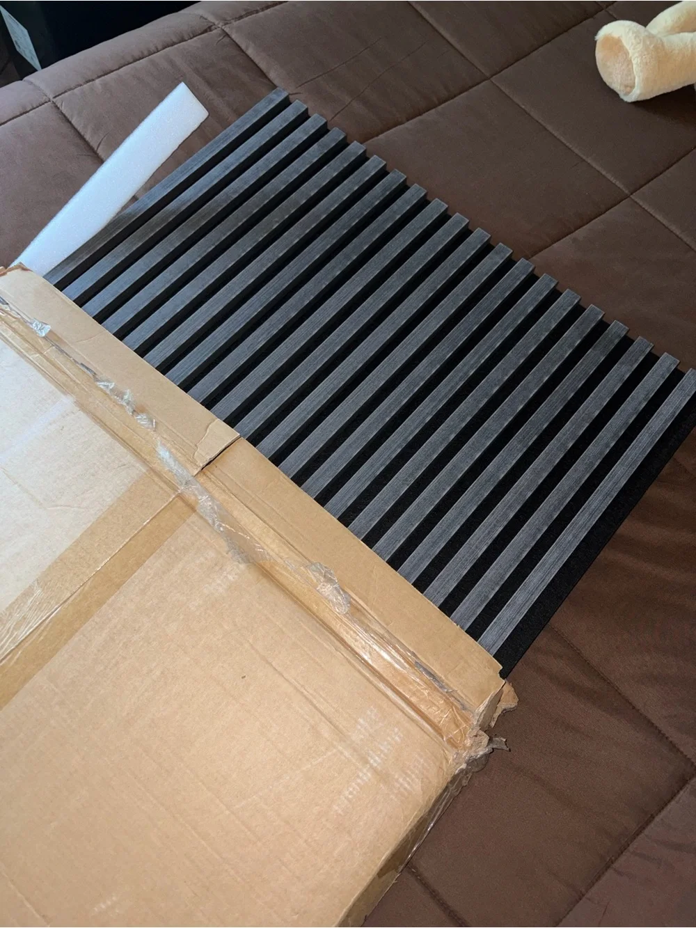 Black Acoustic Wall Panel - Modern Ribbed Home Wall Decor